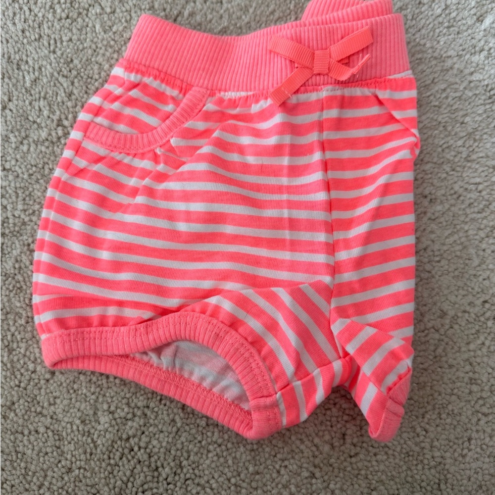 Striped Pink Baby Shorts